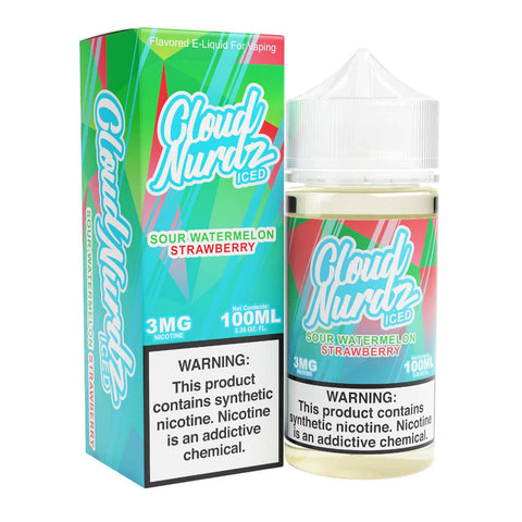CLOUD NURDZ - ICED SOUR WATERMELON STRAWBERRY 100ML - Vape City USA