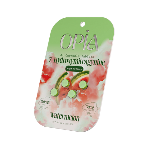 Opia 7-Hydroxymitragynine Watermelon chewable tablet – juicy kratom flavor with smooth taste
