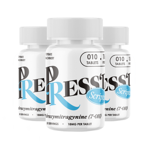 Press'd Script 7-Hydroxymitragynine 18mg Tablets 10ct Bottle 6 pack