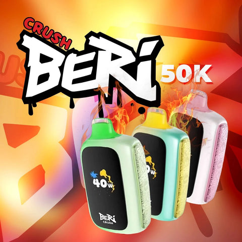 Beri Crush 50K high-capacity disposable vape device in multiple flavor options