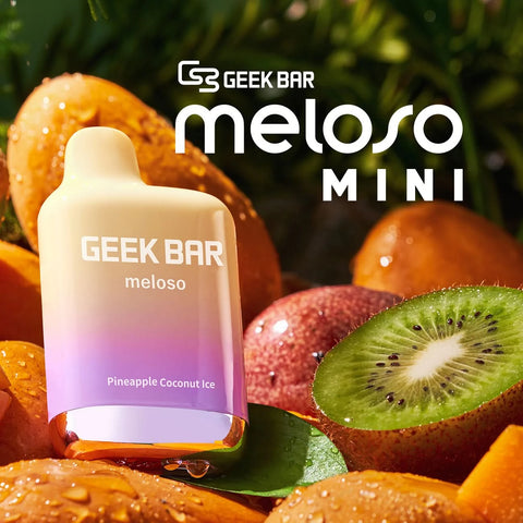 Geek Bar Meloso Mini 1500 Disposable Vape with assorted fruit and mint flavors