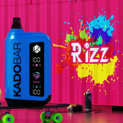 Kado Bar Rizz 25000 vape with wide flavor variety and high puff capacity disposable design