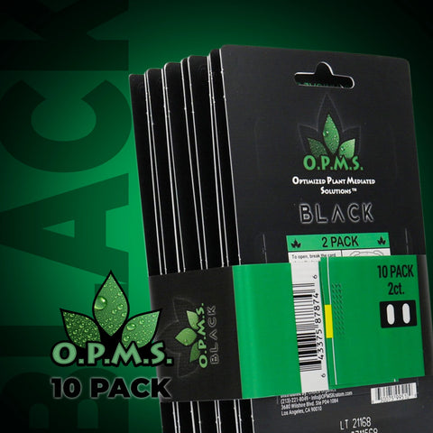 OPMS Black 2ct Capsules - 10 Pack in sleek black and green blister packaging for potent kratom use.