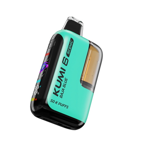 Kumi 6 Scenic 50k Vape in Baja Blue flavor with citrus and blueberry tones