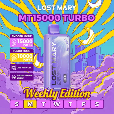Lost Mary MT15000 Turbo Disposable – Weekly Edition Vape with Rotating Flavors and 15000 Puffs