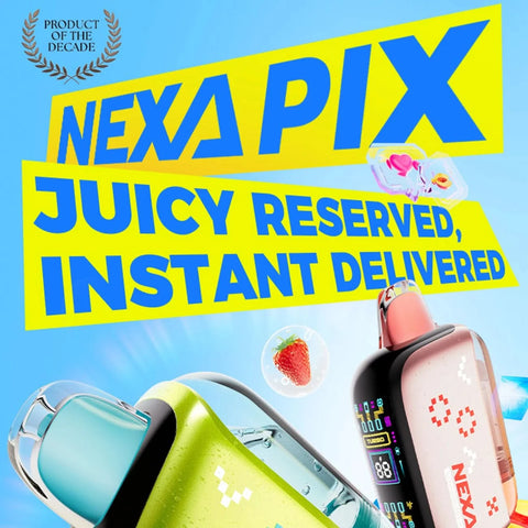 Nexa Pix 35k Disposable vape with crystal tank and 35,000 puffs capacity