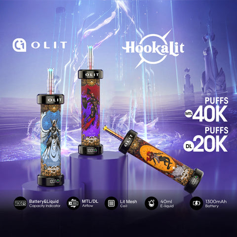 Olit Hookalit 40K Disposable Vape with Digital Screen and 40ml E-Liquid
