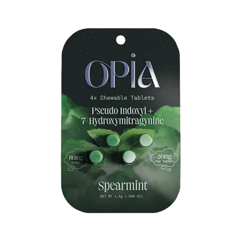 Spearmint Opia Pseudoindoxyl + 7-Hydroxymitragynine Chewable Tablet – cool and refreshing