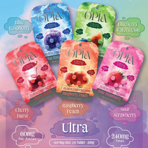 Opia Ultra 7-Hydroxymitragynine High Potency Chewable Tablets ā 60mg per Tablet ā 40 Count Pack