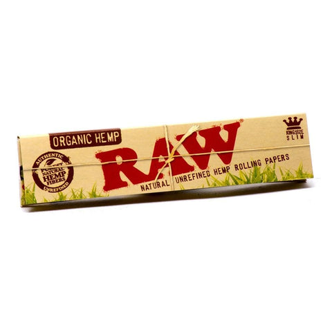 RAW ORGANIC HEMP KING SIZE SLIM ROLLING PAPERS 50CT BOX - Vape City USA - Smoking Accessories