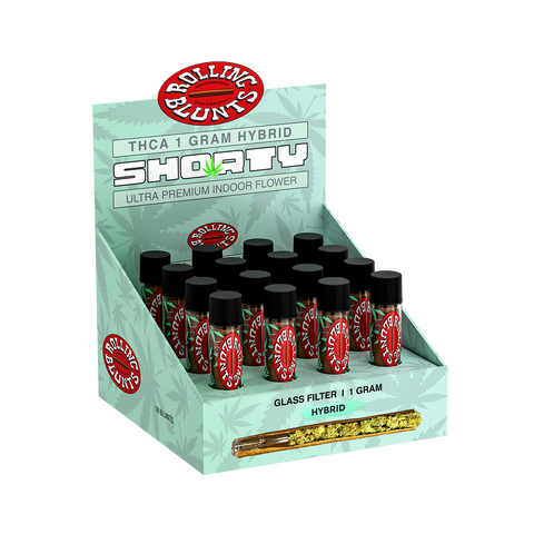 Rolling Blunts 1g Shorty Hybrid - Balanced THCA pre-roll with glass filter