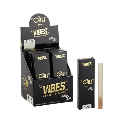 VIBES CALI ULTRA THIN PRE ROLLED 1-GRAM CONE (3-PACK) 8CT BOX - Vape City USA - Smoking Accessories