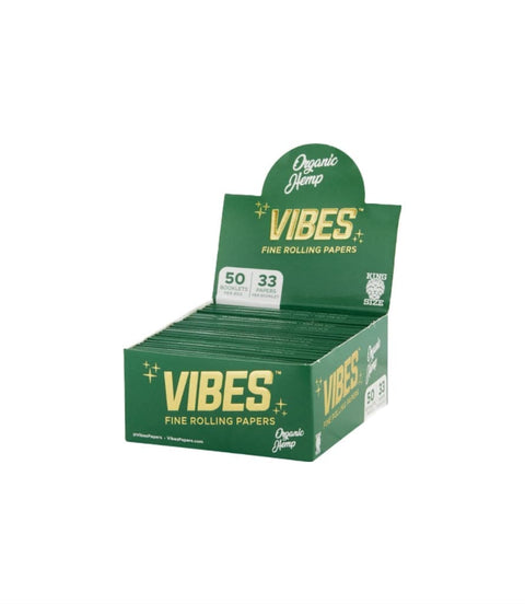VIBES KING SIZE ORGANIC HEMP ROLLING PAPERS 50CT BOX - Vape City USA - Smoking Accessories