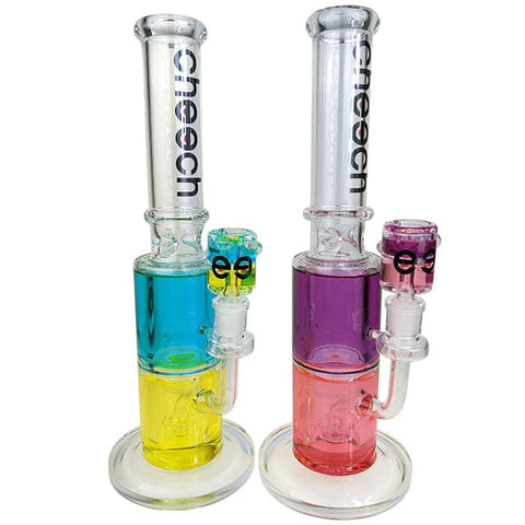 CHEECH GLASS 12.5" DUAL COLOR GLYCERIN WATER PIPE WITH 14M MATCHING BOWL - Vape City USA