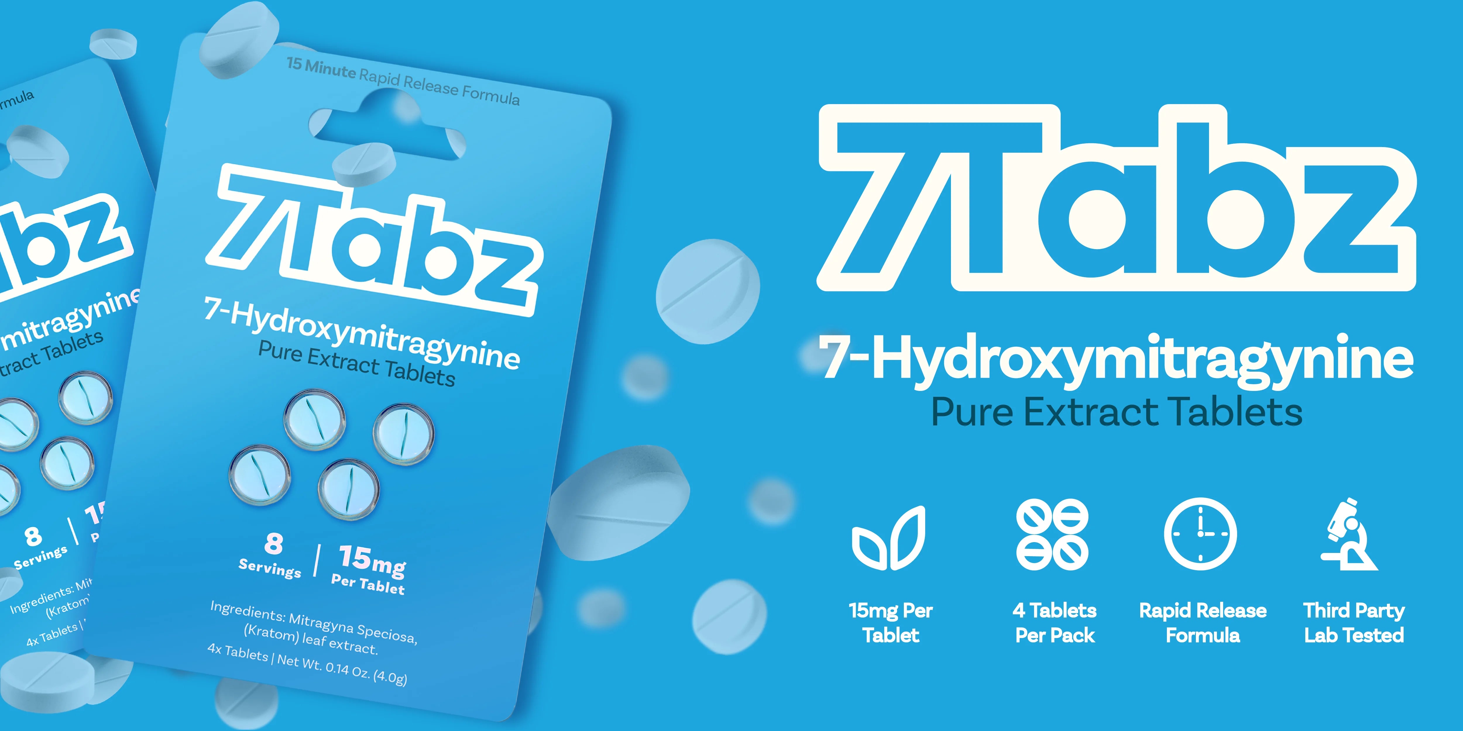 7Tabz Pure 7-Hydroxymitragynine Tablets – High Potency Kratom Extract 10 pack