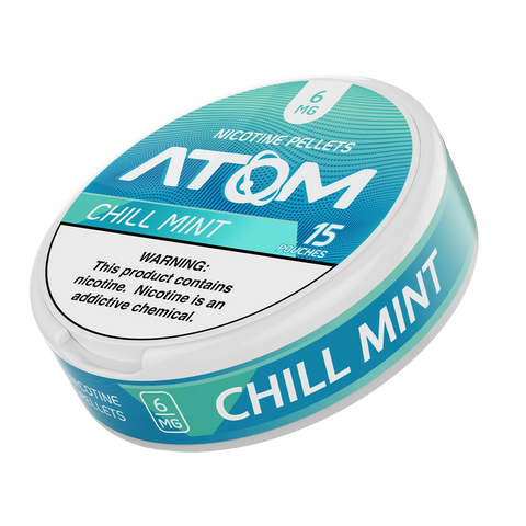 Atom Chill Mint Nicotine Pouches 6mg – Refreshing mint-flavored pouches, clean tobacco-free nicotine alternative.