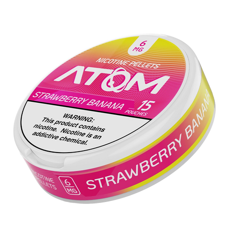 Strawberry Banana Atom Nicotine Pouches 6mg – Fruity, tobacco-free nicotine with smooth satisfaction in every pouch.