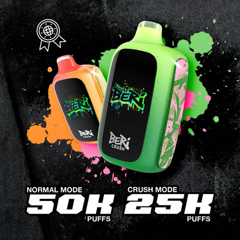 Beri Crush 50K Disposable Vape with 50000 puffs dual modes smart display and USB-C battery power max