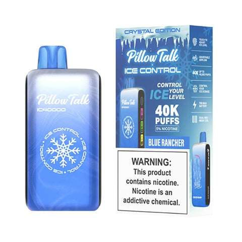 Pillow Talk Vape Blue Rancher (Crystal Edition), combining candy-like sweetness and a bold, refreshing taste, perfect for those who seek unique pillow talk vape flavors.