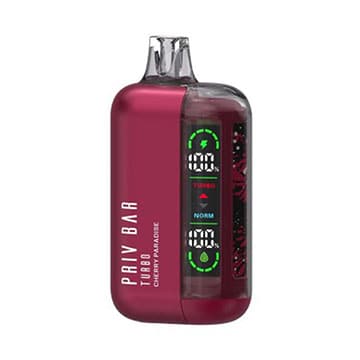 Front view of the Smok Priv Bar Turbo 15000 Cherry Paradise flavor vape