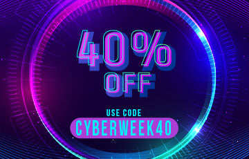 Banner promoting a 40% off on selected products on the occasion of CYBER WEEK