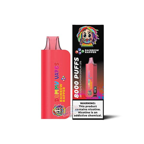 Dummy Vapes 8000 Disposable Vape Rainbow Rapper flavor mixed fruit candy sweetness and color