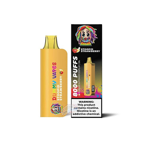 Dummy Vapes 8000 Disposable Vape Stoopid Strawberry flavor ripe strawberry sweet and smooth