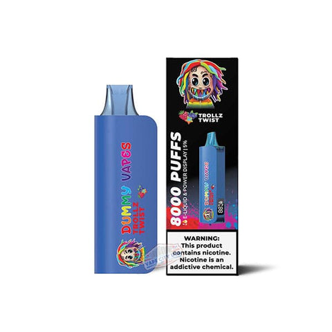 Dummy Vapes 8000 Disposable Vape Trollz Twist flavor fruity candy fusion with sweet tangy tone