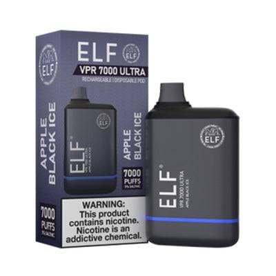 Device and box of ELF VPR 700 ULTRA Disposable Vape Apple Black Ice flavored 