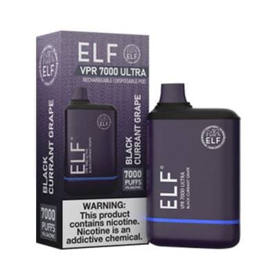 Device and box of ELF VPR 700 ULTRA Disposable Vape Black Currant Grape flavored 