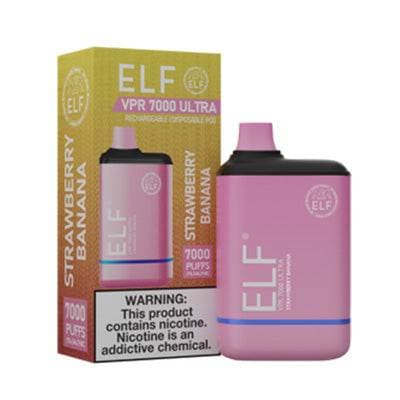 Device and box of ELF VPR 700 ULTRA Disposable Vape  Strawberry Banana flavored