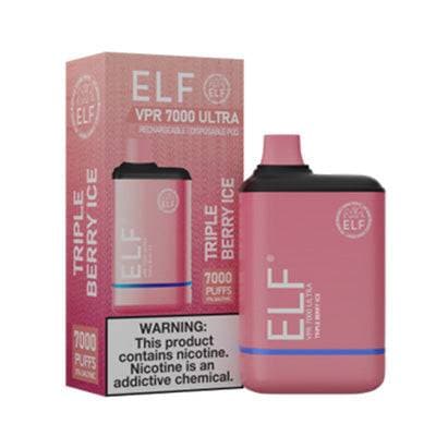 Device and box of ELF VPR 700 ULTRA Disposable Vape  Triple Berry Ice flavored