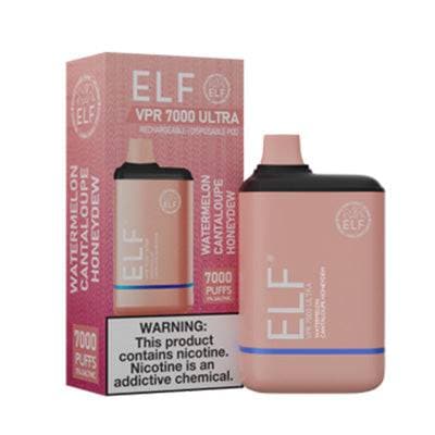 Device and box of ELF VPR 700 ULTRA Disposable Vape  Watermelon Cantaloupe Honeydew flavored