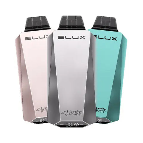 Elux Cyberover 18000 Vape 5-pack bundle showcasing an assortment of colored vapes and flavors.