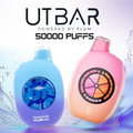 Flum UT 50K dual-flavor disposable vape device with assorted fruit, mint, and tobacco options