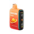 Raspberry Watermelon Geek Bar Pulse 15000 Thermal Edition disposable vape in a red-orange thermochromic case with dual-mode display.