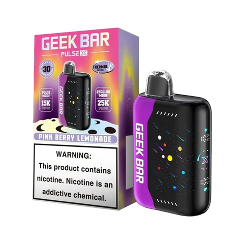 Geek Bar Pulse X Pink Berry Lemonade flavor – Disposable vape with sweet-tart lemonade and berry notes, Thermal Edition