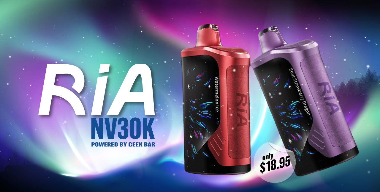 The RIA NV30K by Geek Bar redefines disposable vapes, offering 30000 puffs in Regular Mode and 15000 puffs in Pulse Mode. Designed for longevity and performance, this rechargeable device features dual mesh coils, adjustable airflow, and a 1000mAh battery for consistent power. 