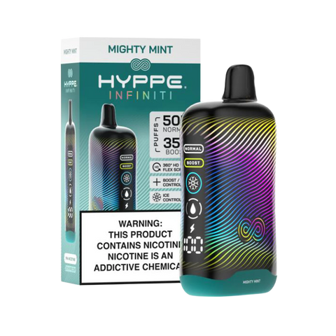 Mighty Mint – Silver Hyppe vape with intense minty vapor profile