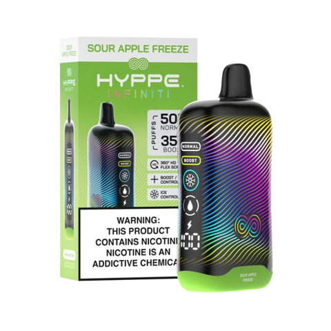 Sour Apple Freeze – Hyppe 50000 vape with green sour apple and menthol