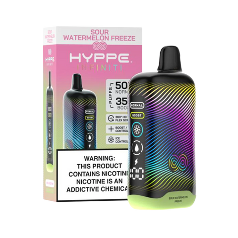 Sour Watermelon Freeze – Pink Hyppe vape with icy sour watermelon blast