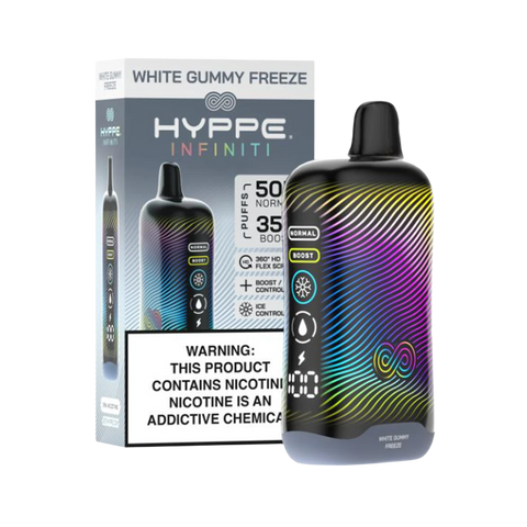 White Gummy Freeze – Hyppe 50000 vape with gummy candy and menthol chill