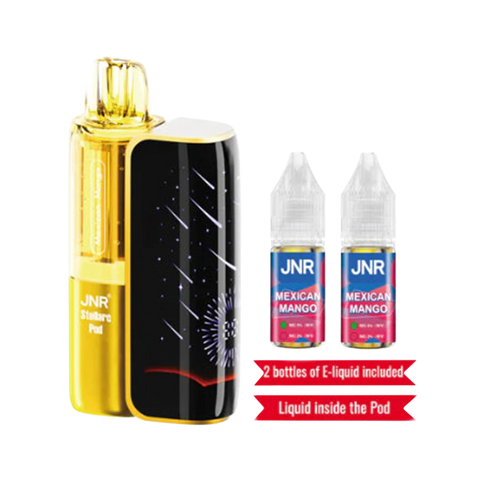 JNR Stellarc Kit 100K Vape in Mexican Mango flavor – tropical mango with spicy notes in long-lasting pod vape