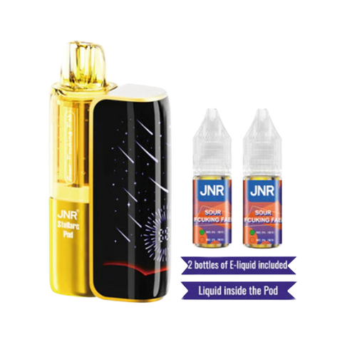 JNR Stellarc Kit 100K Vape in Sour Fcuking Fab flavor – extreme sour candy blend in high-capacity refillable vape