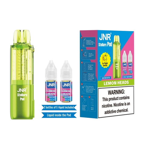 JNR Stellarc 100K Puff Disposable Vape Pod Lemon Heads flavor zesty lemon candy with sweet tart balance