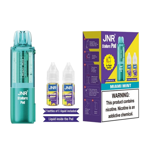 JNR Stellarc 100K Puff Disposable Vape Pod Miami Mint flavor icy mint with smooth refreshing tone