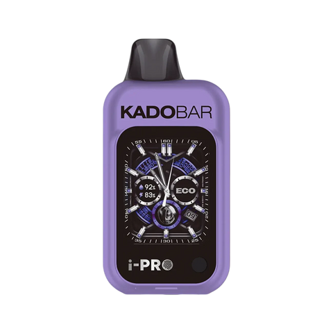 Kado Bar I-PRO 35K disposable in Grape Ice – sweet, juicy grape paired with a crisp icy finish for a refreshing vape.