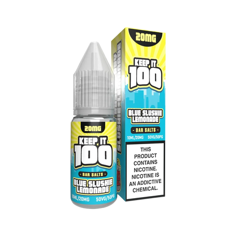 Keep It 100 Bar Salt 50mg Blue Slushie Lemonade – tangy blue raspberry lemon salt nic