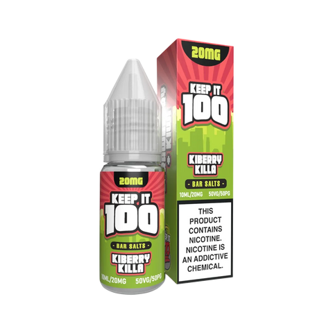 Keep It 100 Bar Salt 50mg Kiberry Killa – kiwi strawberry salt nic vape juice for MTL