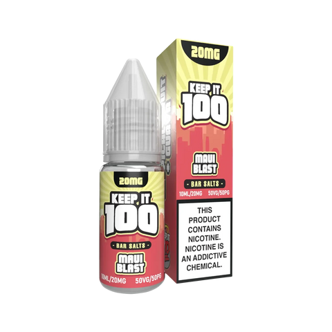 Keep It 100 Bar Salt 50mg Maui Blast – tropical mango, coconut, and pineapple vape blend